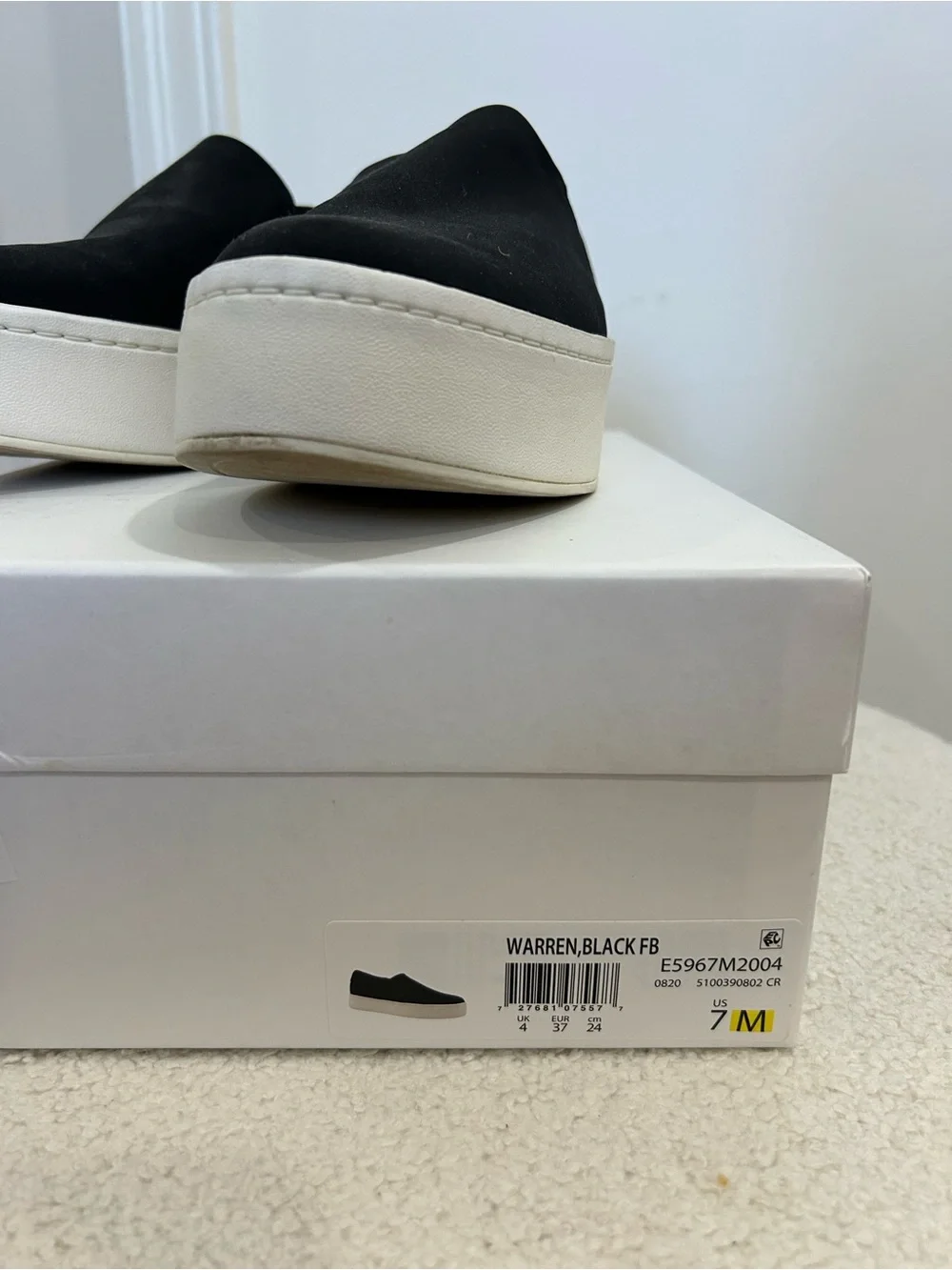 Vince Warren Black Slip-On Platform Sneakers Size 7